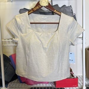NWT flx square neck cropped athleisure top
